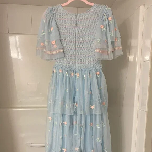 Ivy City Co Blue Embroidered Chantilly Dress - Picture 8 of 9